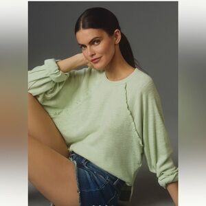 Pilcro Ruffle Waffle Knit Top - Cottagecore Boho Cozy - Medium